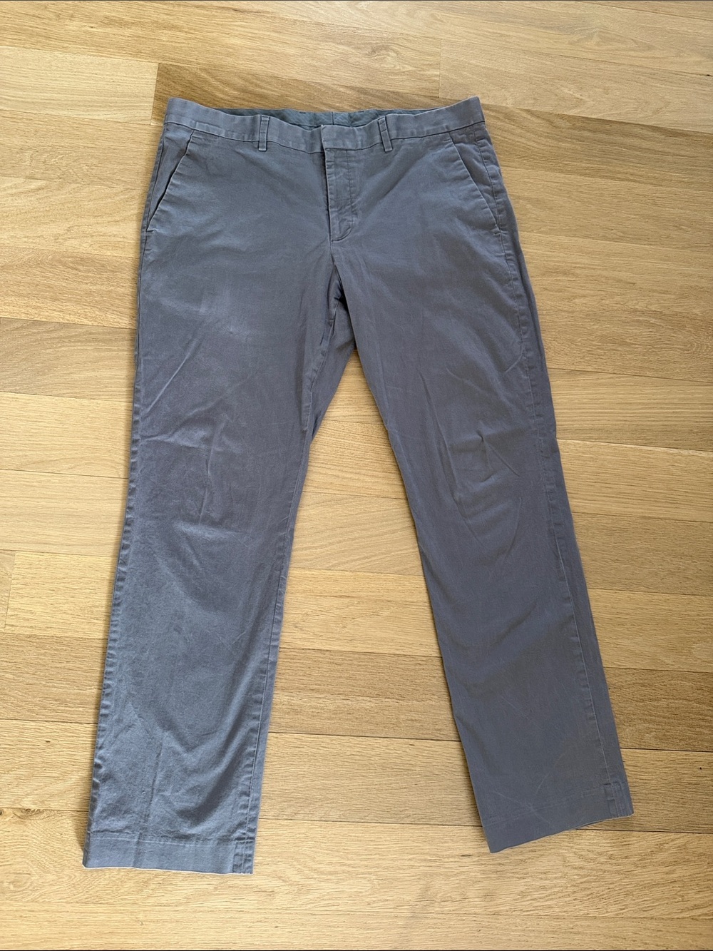 Express Men's Straight Fit Chino Pants - Gray Sz 36x32